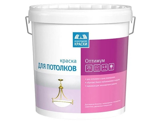 Текс Оптимум Краска для потолков водно-дисперсионная глубокоматовая белая 25л.